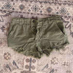 Free People Army Green Cargo Shorts